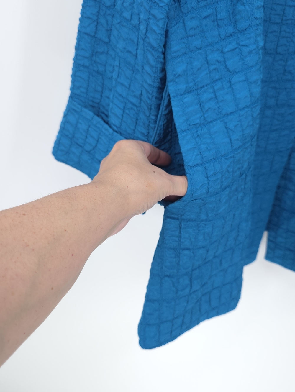 IC Collection Jaquard Jacket Single Button Closure Textured Blazer Lagenlook NWT - Picture 5 of 9